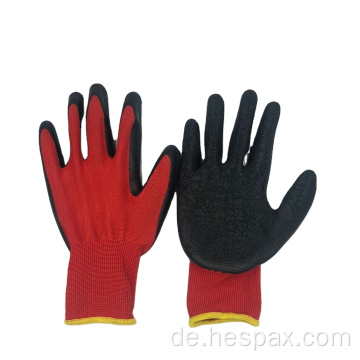 Hespax Mechanic 10g Crinckle Latex beschichtete Arbeit Handschuhe